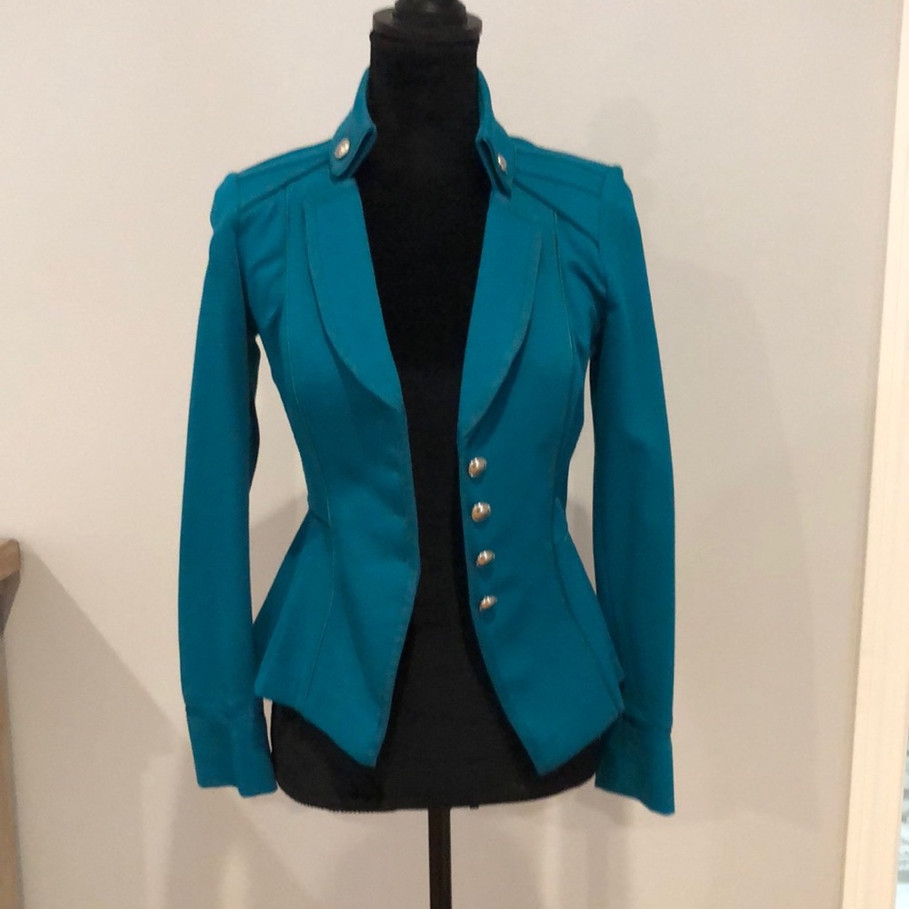 White House Black Market teal blazer size zero